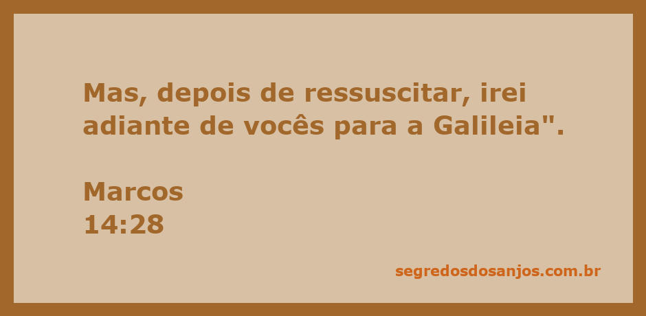 Jesus prometendo aos seus discípulos que irá à Galileia após a ressurreição