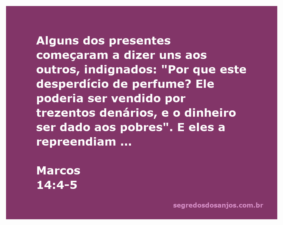 Imagem de uma cena bíblica representando a indignação dos presentes sobre o desperdício de perfume em Marcos 14:4-5.