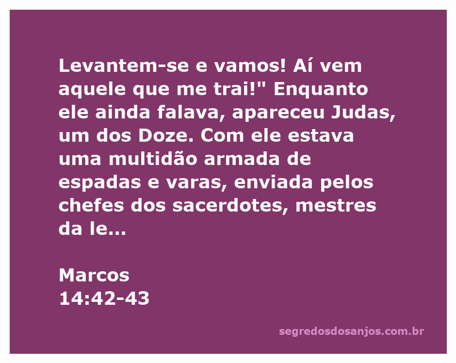 Jesus alertando seus discípulos sobre a traição de Judas com a multidão armada se aproximando.