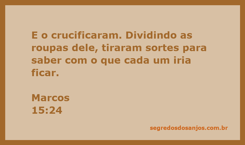 Representação da crucificação de Jesus, com soldados dividindo as roupas dele por sorteio.
