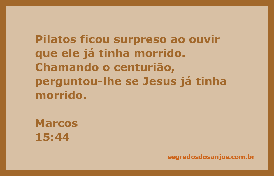 Pilatos e o centurião discutem sobre a morte de Jesus