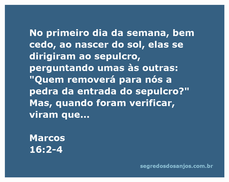 Mulheres se aproximando de um sepulcro vazio ao amanhecer, questionando sobre a pedra removida.