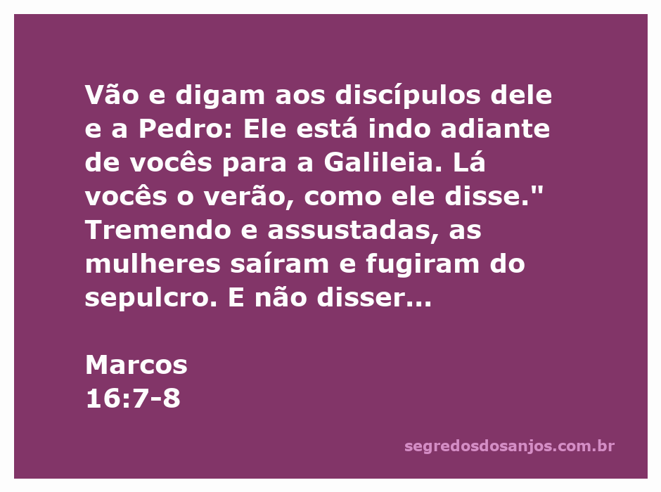 Mulheres assombradas saindo do sepulcro após o anúncio da ressurreição de Jesus.