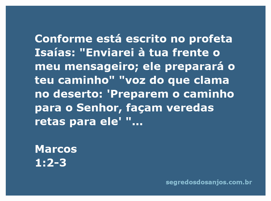Ilustração do mensageiro que prepara o caminho do Senhor, inspirado por Marcos 1:2-3.