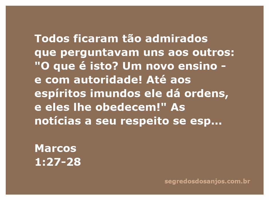 Jesus ensina com autoridade e expulsa espíritos imundos, causando admiração entre as pessoas