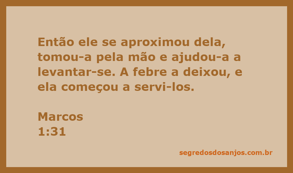 Jesus curando uma mulher com febre, levantando-a pela mão