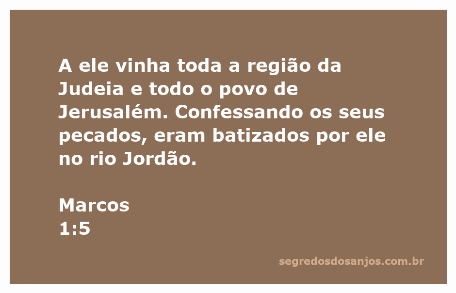 Pessoas se reunindo à margem do rio Jordão para serem batizadas, representando a confissão de pecados conforme relato de Marcos 1:5.