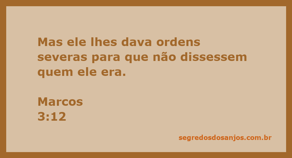 Ilustração de Jesus dando ordens severas para seus discípulos em Marcos 3:12