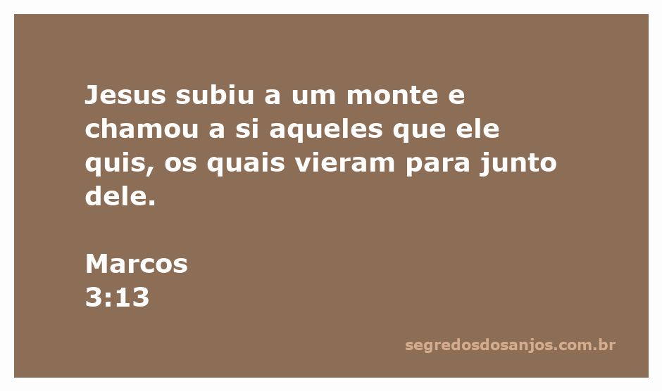 Jesus chamando seus discípulos no monte conforme descrito em Marcos 3:13.
