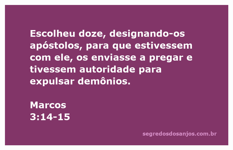 Jesus escolhendo os doze apóstolos para pregar e expulsar demônios