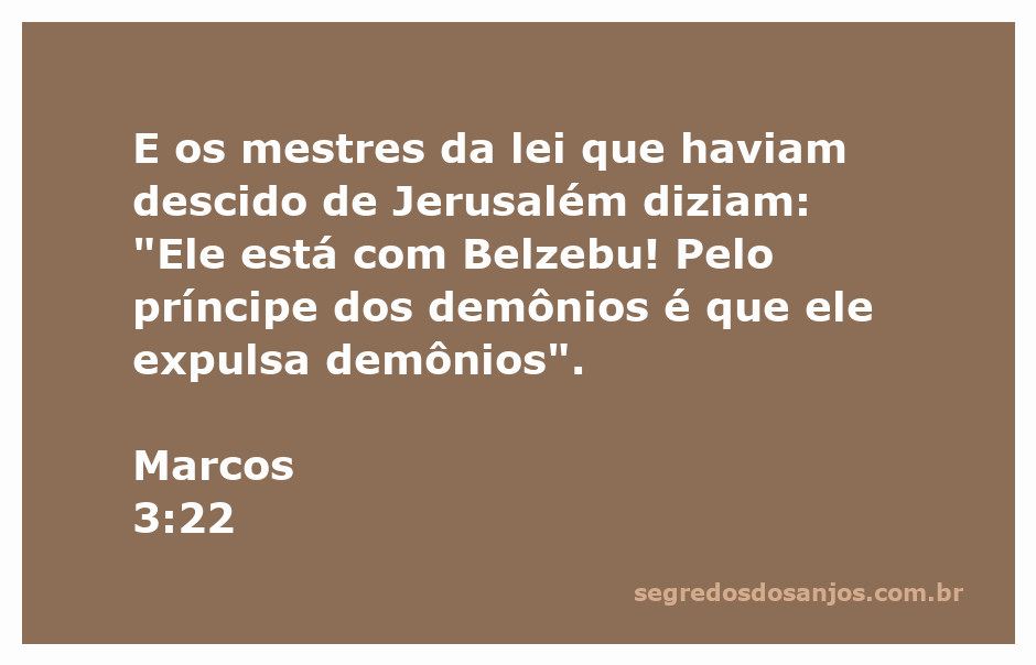 Ilustração de mestres da lei acusando Jesus de estar com Belzebu, representando a luta entre o bem e o mal.