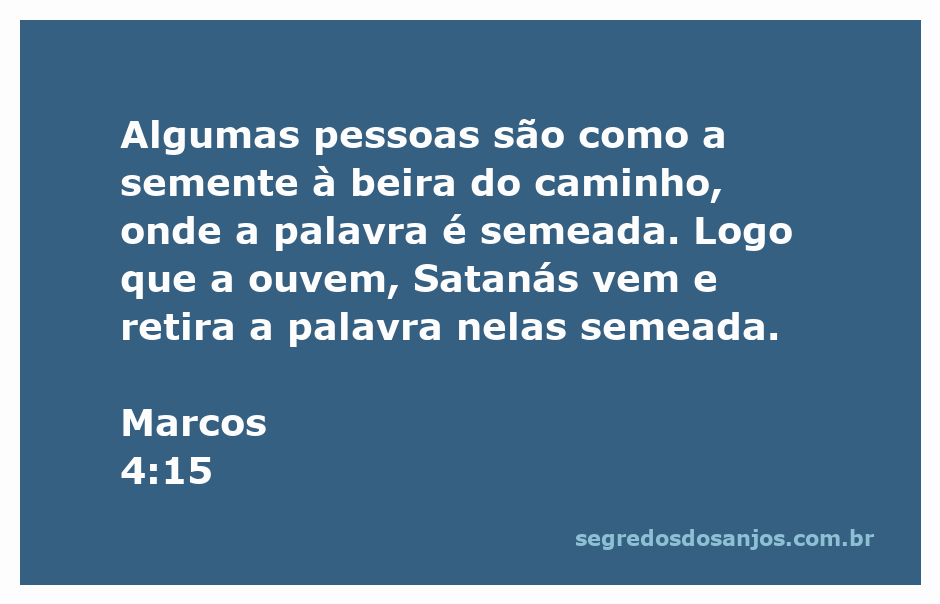 Imagem representando a semente sendo retirada do solo por Satanás, simbolizando a dificuldade de receber a palavra de Deus.