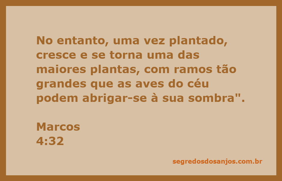 Ilustração de uma planta grande e frondosa, simbolizando o crescimento do Reino de Deus conforme descrito em Marcos 4:32.