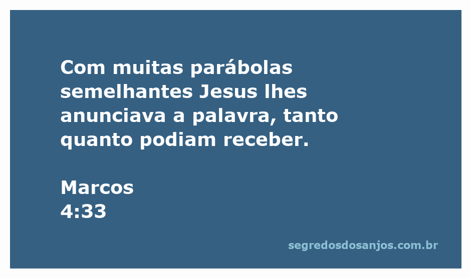 Imagem de Jesus ensinando a multidão através de parábolas, representando a passagem de Marcos 4:33.