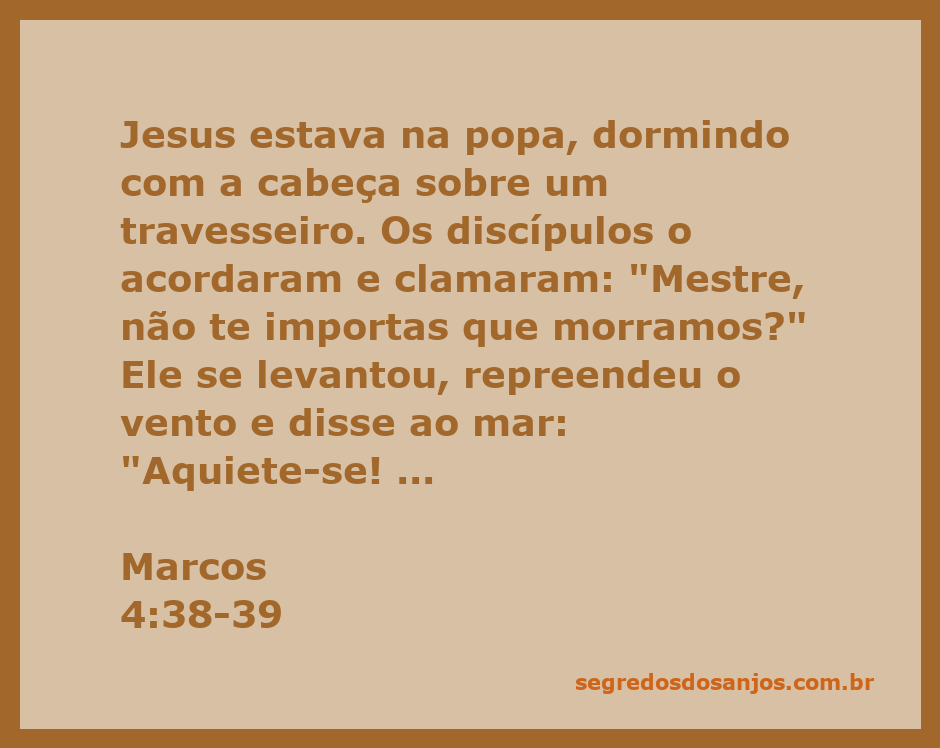 Jesus dormindo em um barco enquanto a tempestade assola o mar, com discípulos preocupados ao fundo.