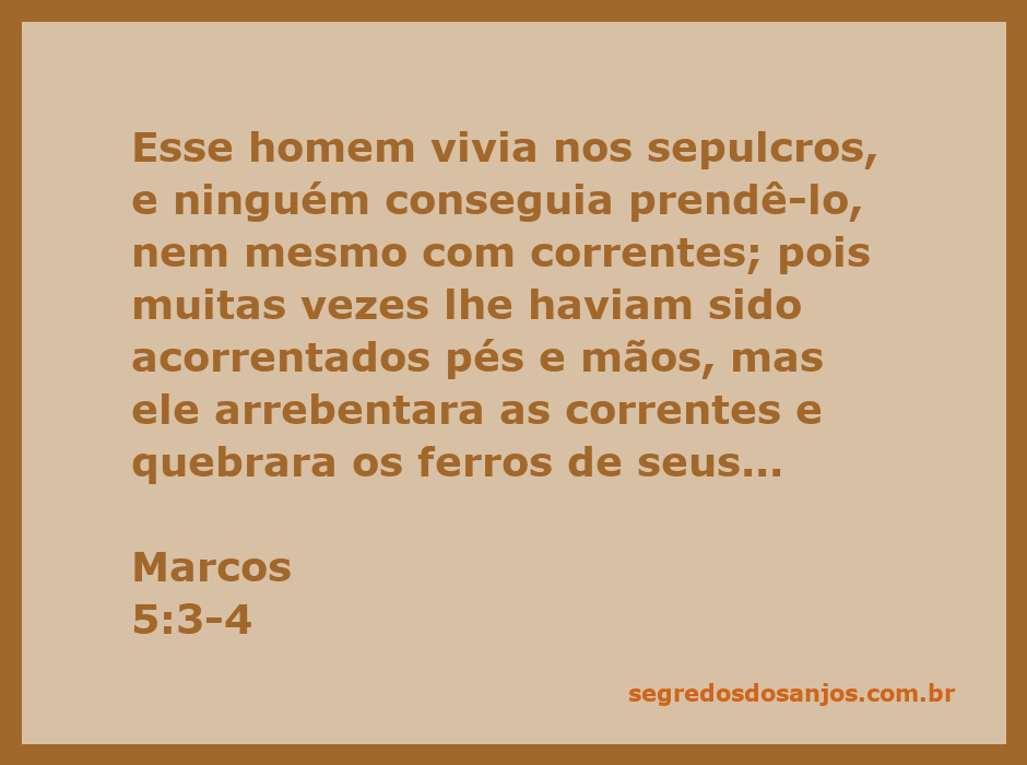 Um homem atormentado vivendo entre sepulcros, simbolizando a luta contra demônios e a força incontrolável do espírito humano.