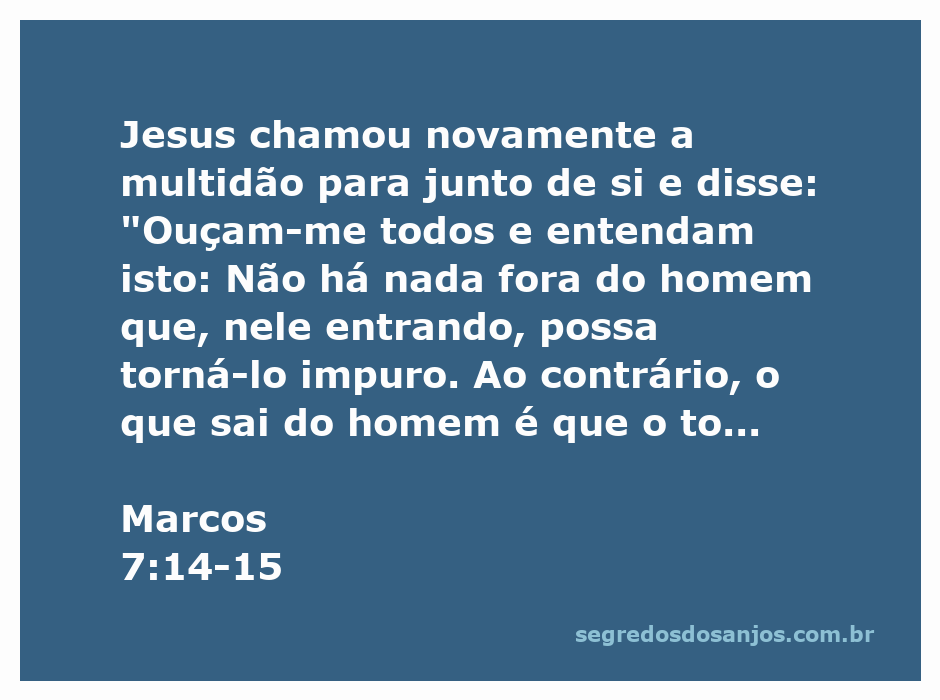 Jesus ensinando sobre o que torna o homem impuro, com a multidão ouvindo atentamente.