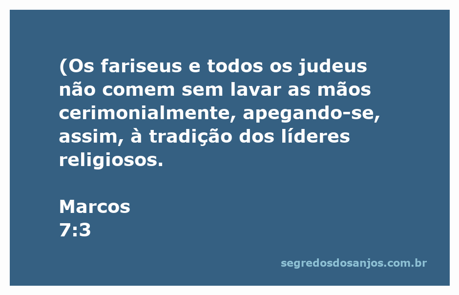 Imagem ilustrativa sobre a tradição dos fariseus de lavar as mãos antes de comer, conforme Marcos 7:3.
