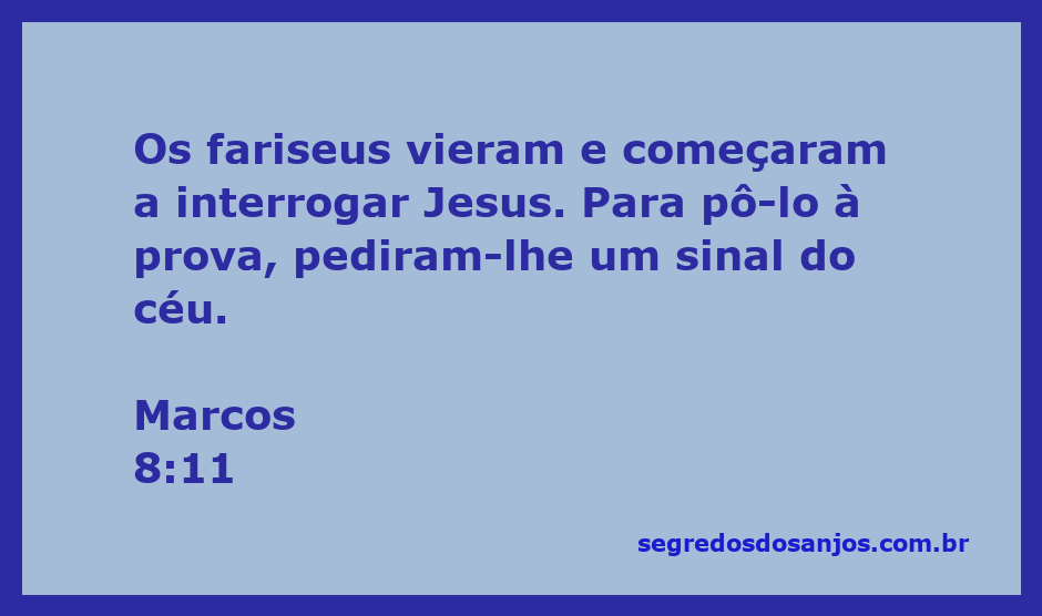 Jesus sendo interrogado pelos fariseus sobre um sinal do céu em Marcos 8:11.