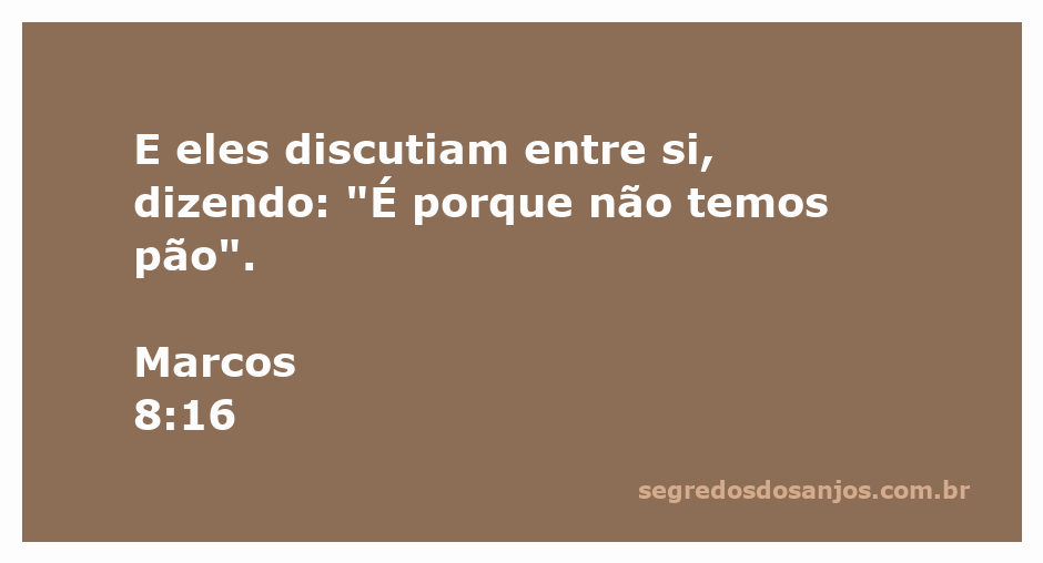 Discípulos discutindo sobre a falta de pão mencionada em Marcos 8:16.