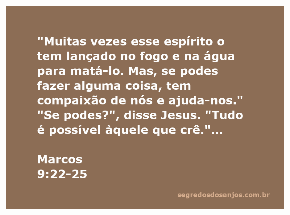 Ilustração do momento em que Jesus cura o filho do homem possesso, enfatizando a fé e a incredulidade.