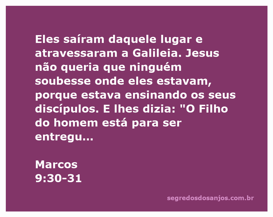Jesus ensinando seus discípulos sobre sua morte e ressurreição em Galileia.