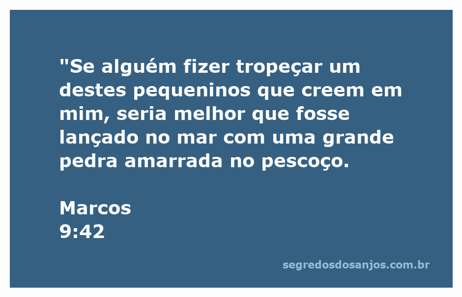 Ilustração de uma pessoa com uma pedra amarrada ao pescoço, simbolizando a advertência de Jesus sobre fazer os pequenos tropeçarem.