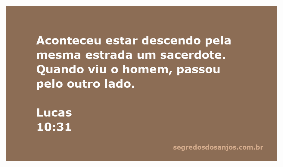 Ilustração de um sacerdote passando ao lado de um homem ferido na estrada, representando a parábola do bom samaritano.