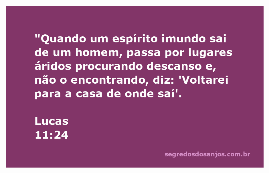 Imagem representativa de Lucas 11:24, mostrando um espírito imundo saindo de um homem em busca de descanso.