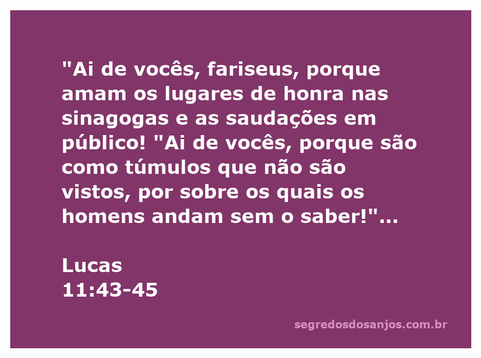 Ilustração de Jesus advertindo os fariseus sobre a hipocrisia e a busca por honra nas sinagogas, com a representação de túmulos ocultos.