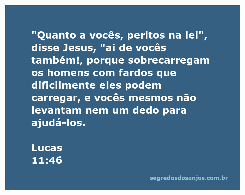 Jesus repreendendo os peritos na lei por sobrecarregar os homens com fardos pesados.