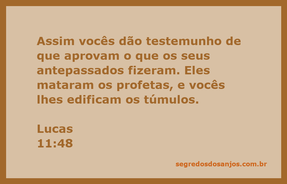 Ilustração do versículo Lucas 11:48, destacando a hipocrisia dos que edificam túmulos para profetas assassinados por seus antepassados.