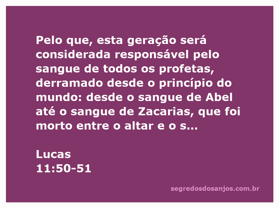 Ilustração representando Lucas 11:50-51, destacando a responsabilidade da geração pelo sangue dos profetas.