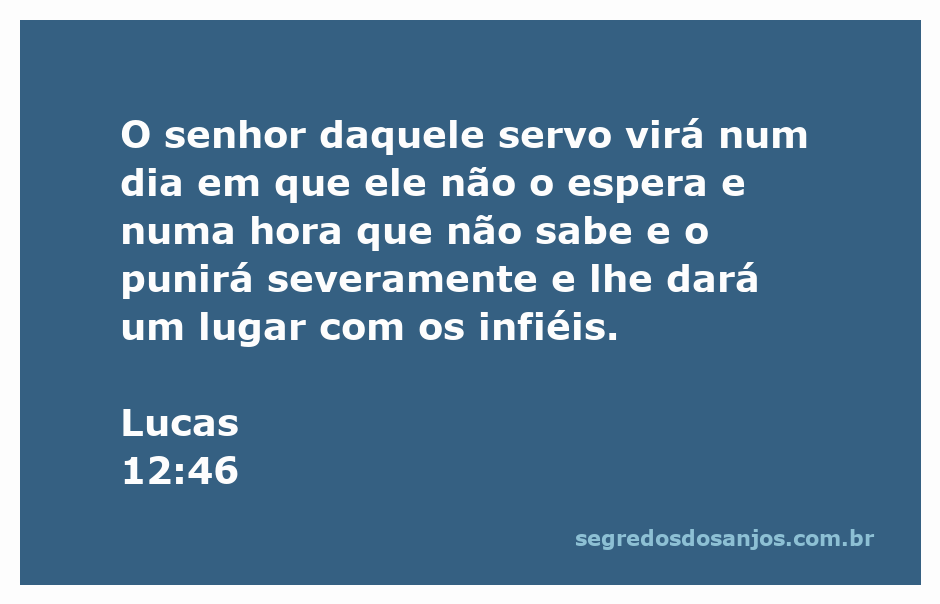 Ilustração do versículo Lucas 12:46, representando a vigilância e a surpresa do retorno do Senhor.