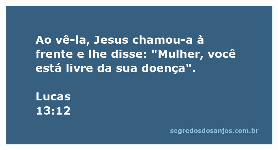 Jesus curando uma mulher com uma enfermidade, conforme descrito em Lucas 13:12.