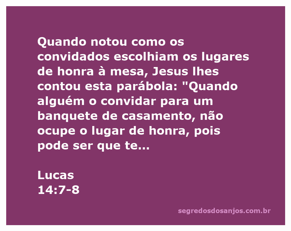 Jesus ensinando sobre a humildade na escolha de lugares em um banquete.