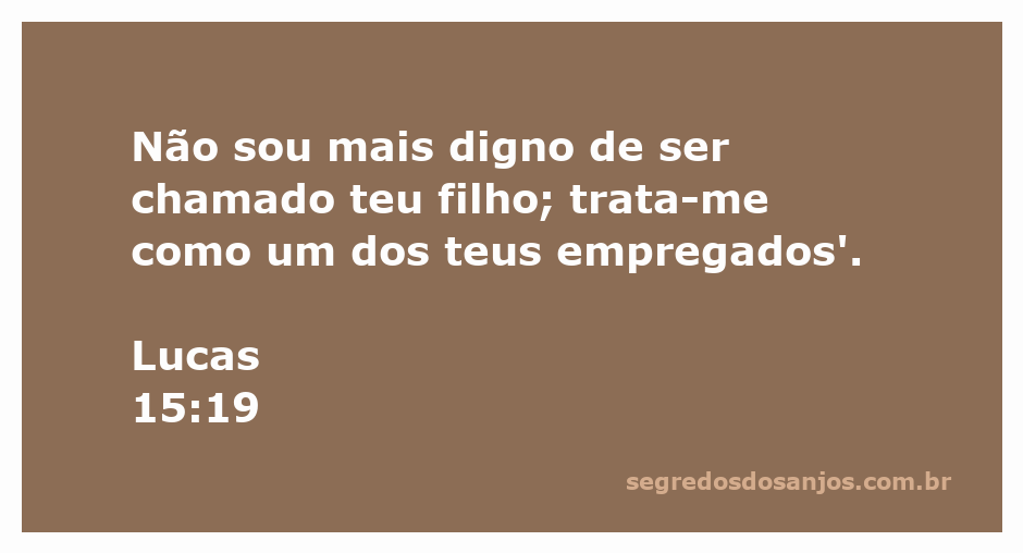 O filho pródigo se humilha diante do pai, pedindo para ser tratado como um empregado.
