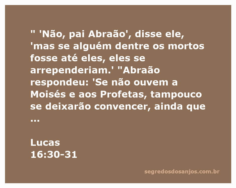 Ilustração de Abraão e um homem pedindo por um mensageiro dos mortos, representando a parábola de Lucas 16:30-31.