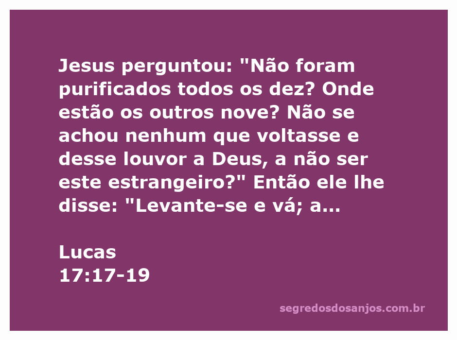 Imagem de Jesus curando dez leprosos, destacando o único que voltou para agradecer.
