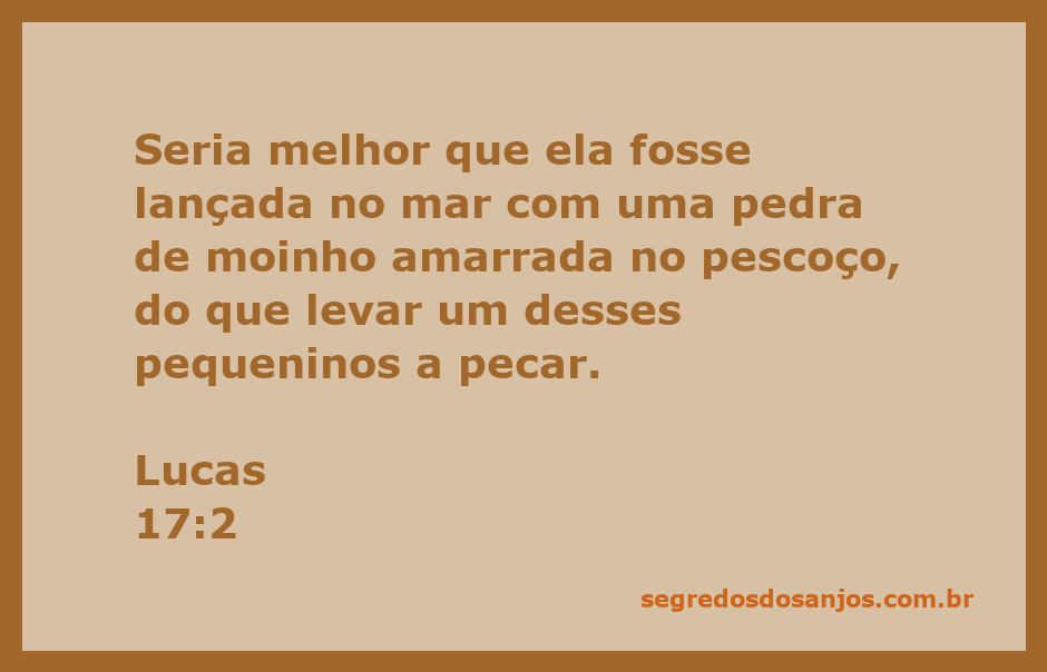 Imagem de uma pedra de moinho simbolizando a gravidade das consequências de levar uma criança a pecar, com um fundo sereno do mar.