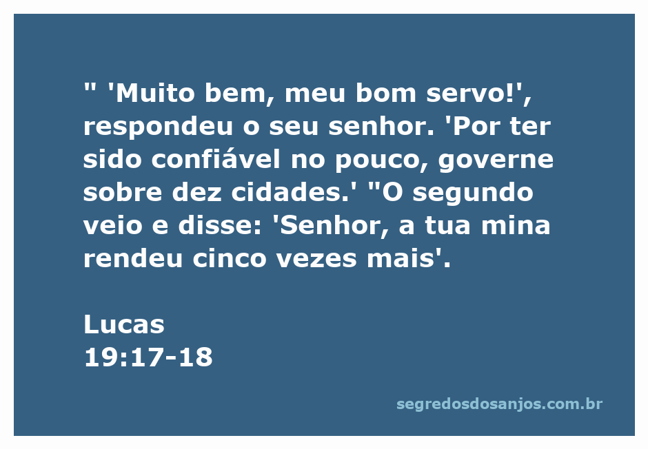 Ilustração de um servo sendo recompensado por seu senhor por sua fidelidade e trabalho produtivo.