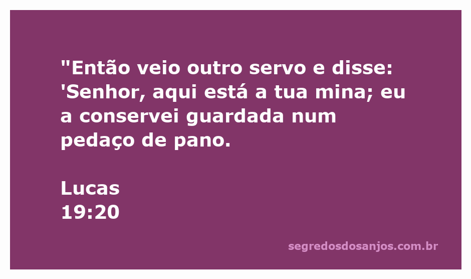 Um servo apresentando uma mina guardada em um pedaço de pano ao seu senhor.