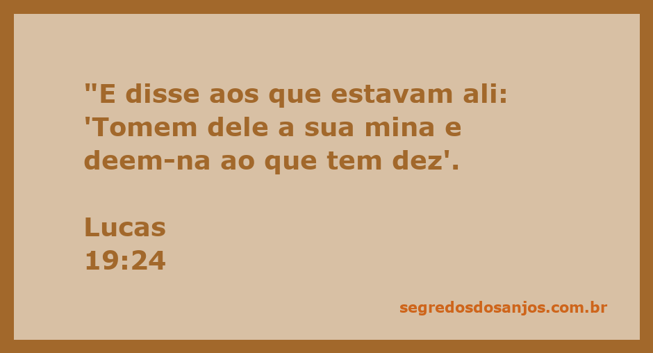 Ilustração da parábola das minas, mostrando a transferência de uma mina para aquele que já possui dez.