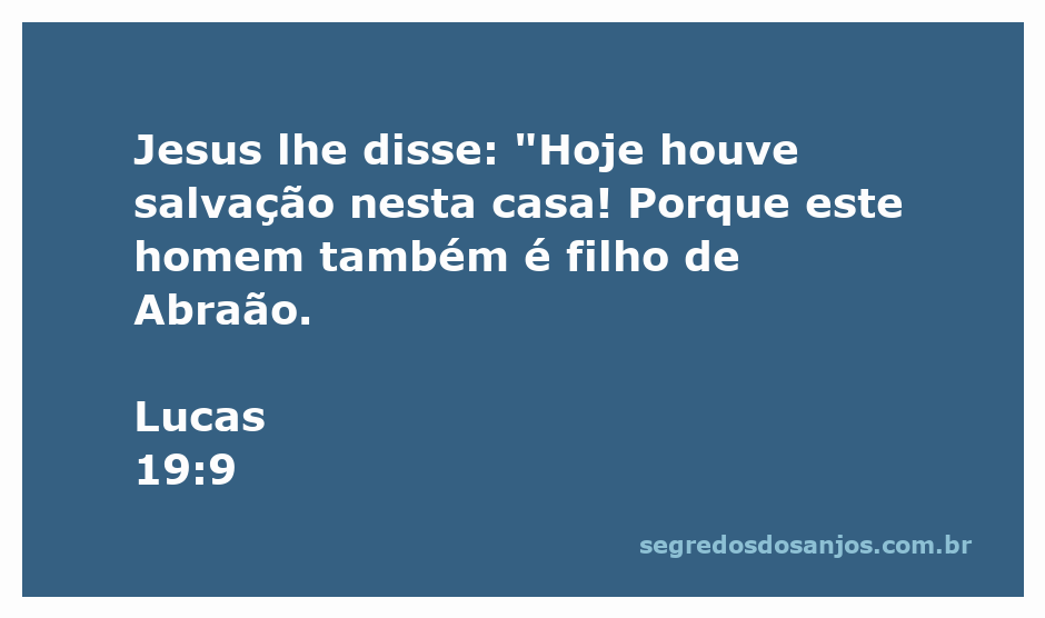 Jesus proclamando salvação na casa de Zaqueu, enfatizando que ele é filho de Abraão.