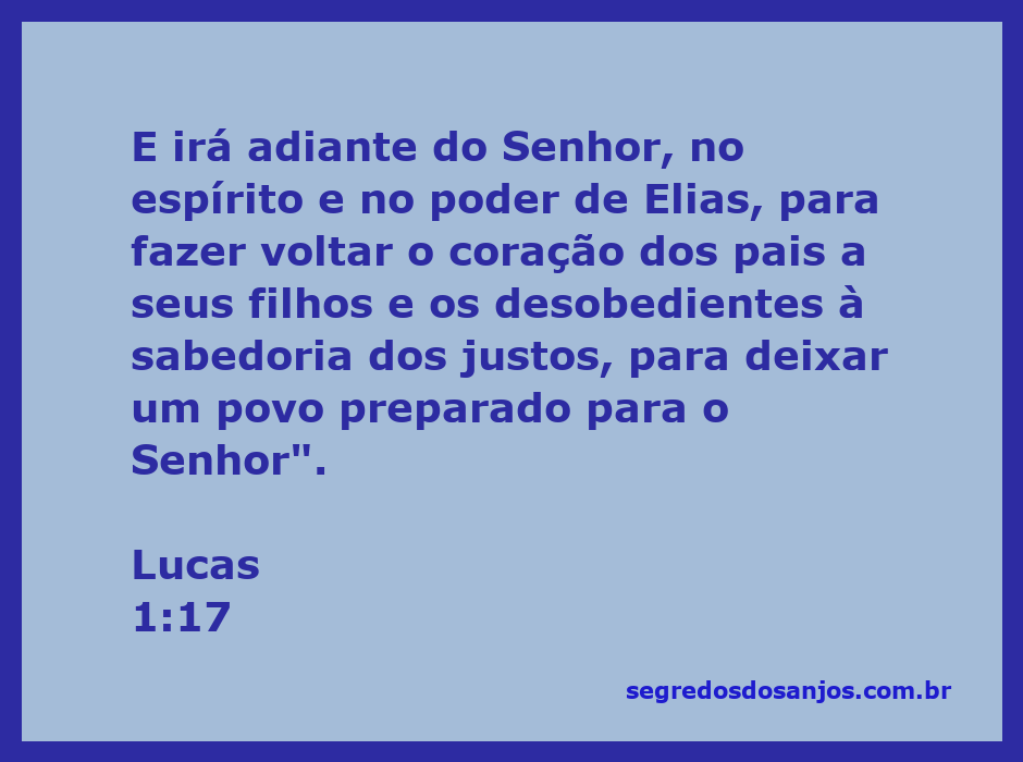 Ilustração de Lucas 1:17, representando a mensagem de reconciliação entre pais e filhos.