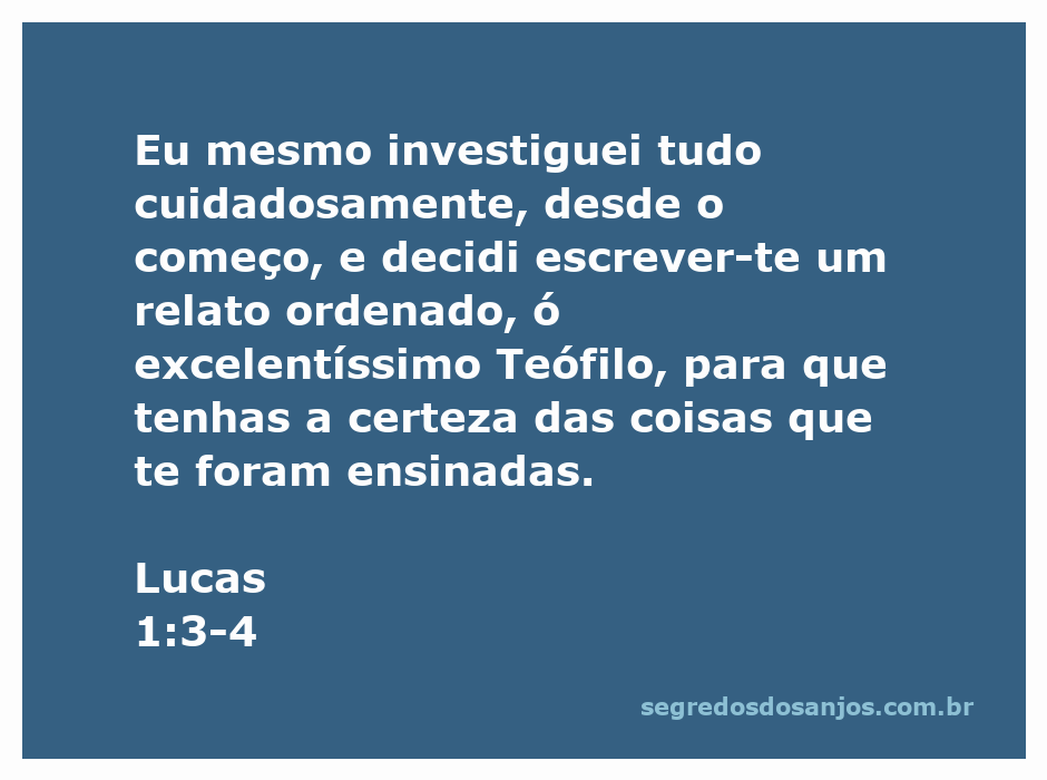 Imagem representativa da pesquisa e investigação cuidadosa sobre o relato de Lucas ao excelentíssimo Teófilo.