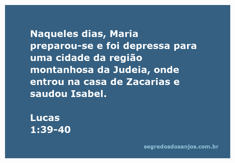 Maria visitando Isabel na casa de Zacarias na Judeia.