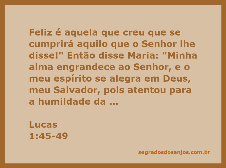 Maria exaltando ao Senhor, representando sua fé e alegria em Deus conforme Lucas 1:45-49.
