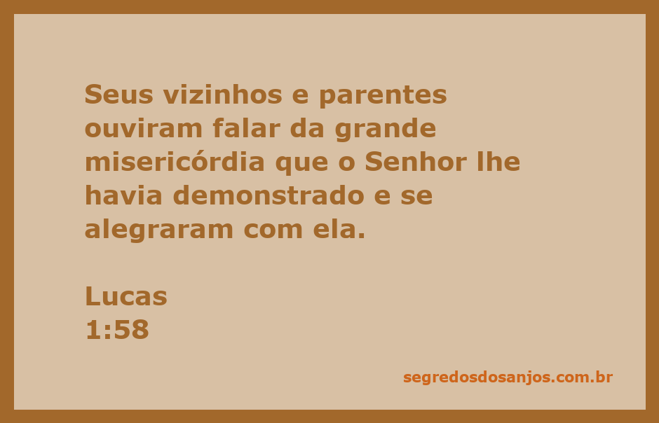 Vizinho e familiares celebrando a misericórdia de Deus na vida de uma pessoa, inspirado em Lucas 1:58.
