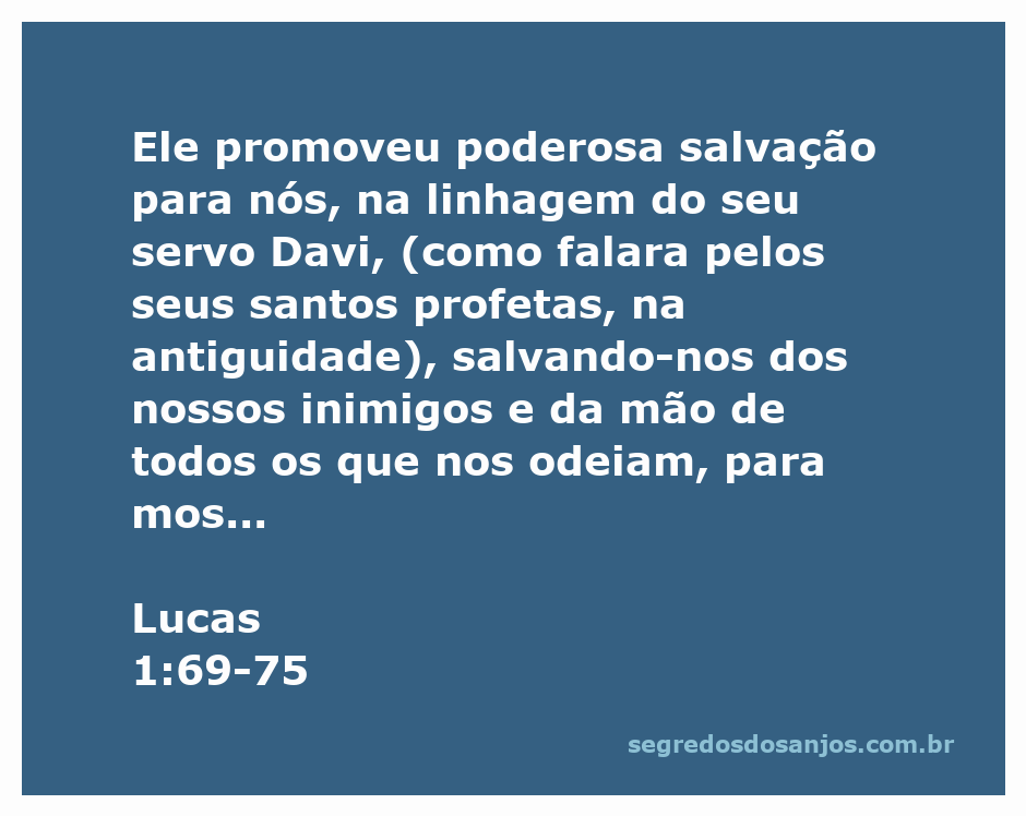 Imagem representativa da salvação divina prometida por Deus na linhagem de Davi, conforme Lucas 1:69-75.